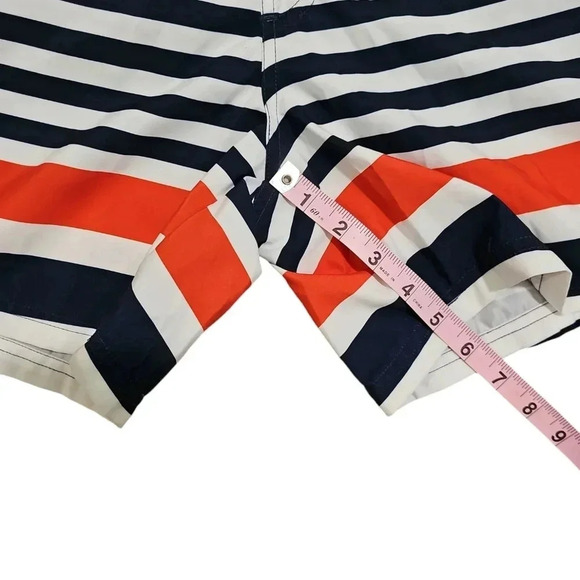 Esprit Men Size Medium UK Large Deadstock Vintage White Blue Striped Swim Trunks - Picture 7 of 7